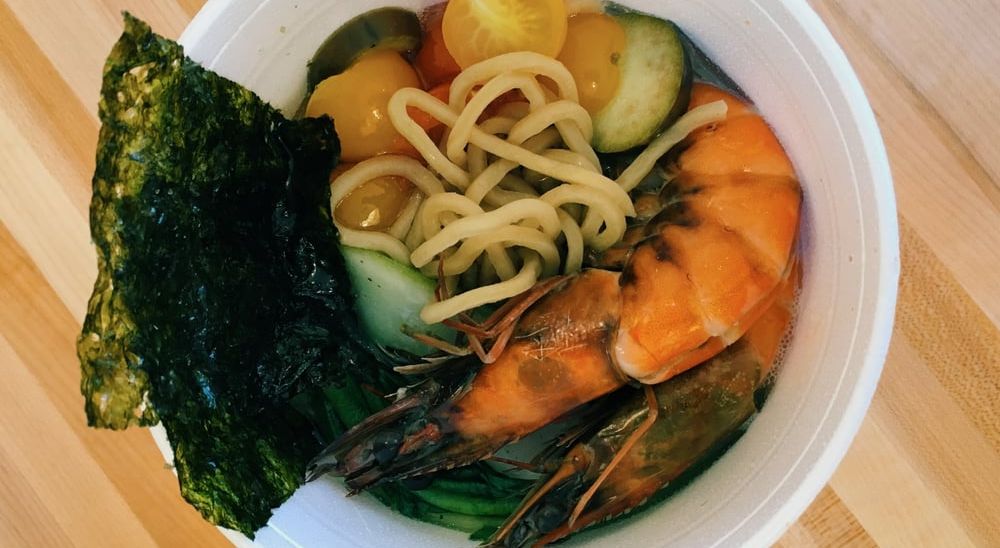 Tin Roof in Maui - Shrimp Sinigang Ramen bowl