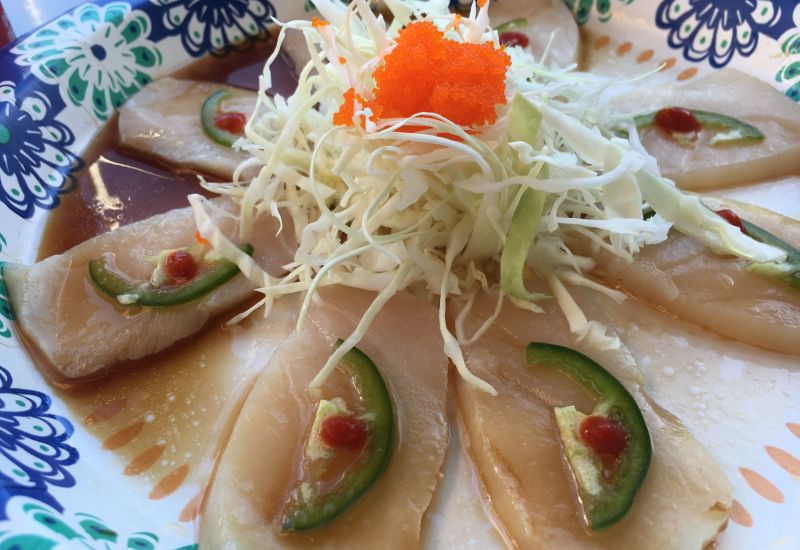 Wayne's Sushi in Maui: Tempura Fish of the Day, Miso Walu, Ahi Belly.