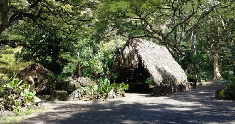 Waimea Valley - one of the replica buildings.