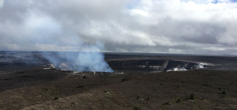 View of Kilauea crater from Jaggar Museum overlook