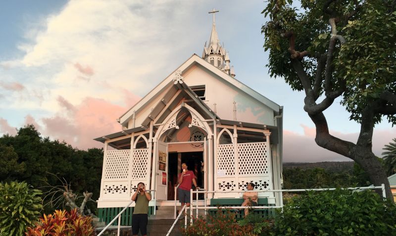 St. Benedict's Catholic Church - the Painted Church - in the sunset light