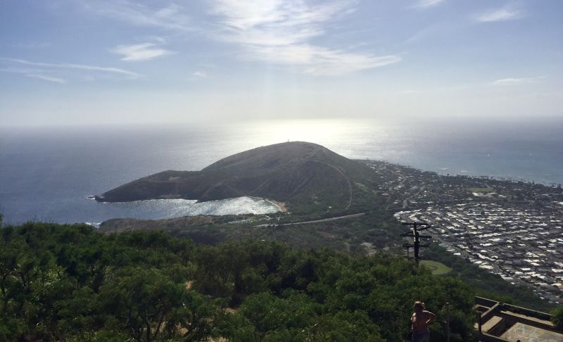 View of Hanauma Bay from the top of Koko Head Trail