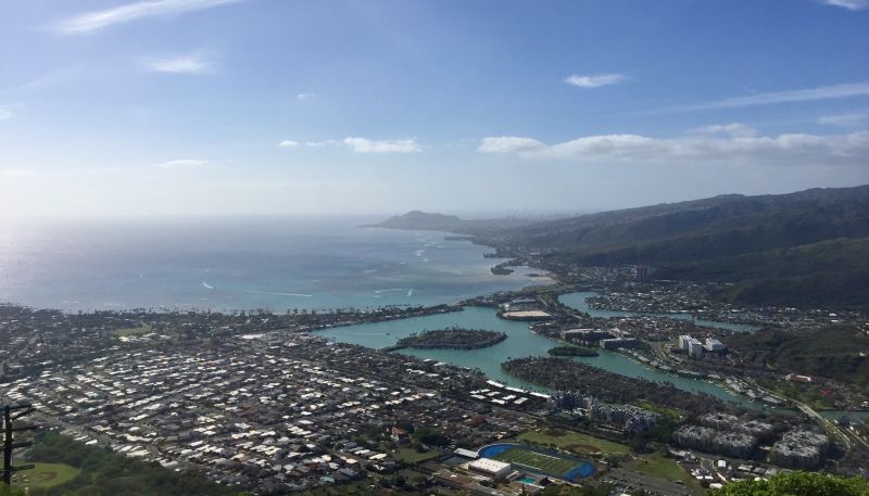View of Hawaii Kai from the top of Koko Head Trail