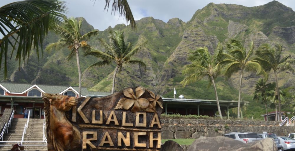 View of the entrance of Kualoa Ranch, Oahu