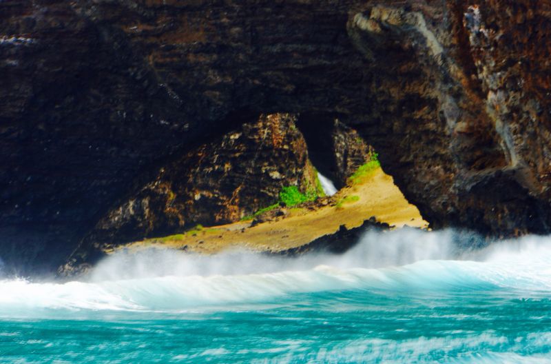 A cave of Na Pali Coast, Kauai