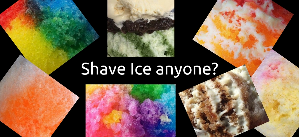 Variations of Hawaiian shave ice colors and flavors