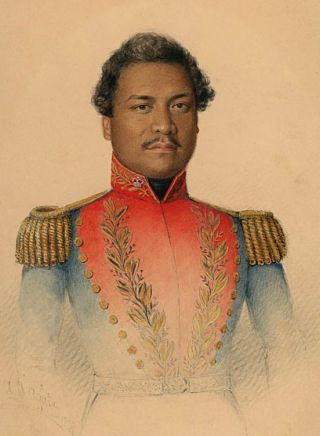 Portrait of King Kamahameha III in military uniform