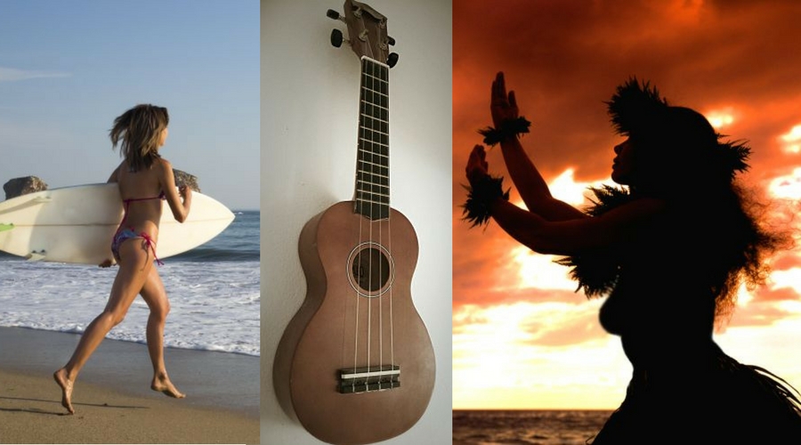 Hawaii State Symbols: sport - surfing; musical instrument - ukulele; dance - hula