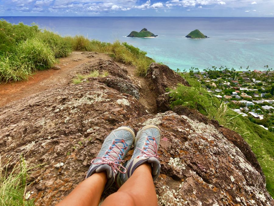 Beautiful views of Oahu windward side from Lanikai Pillbox Hike