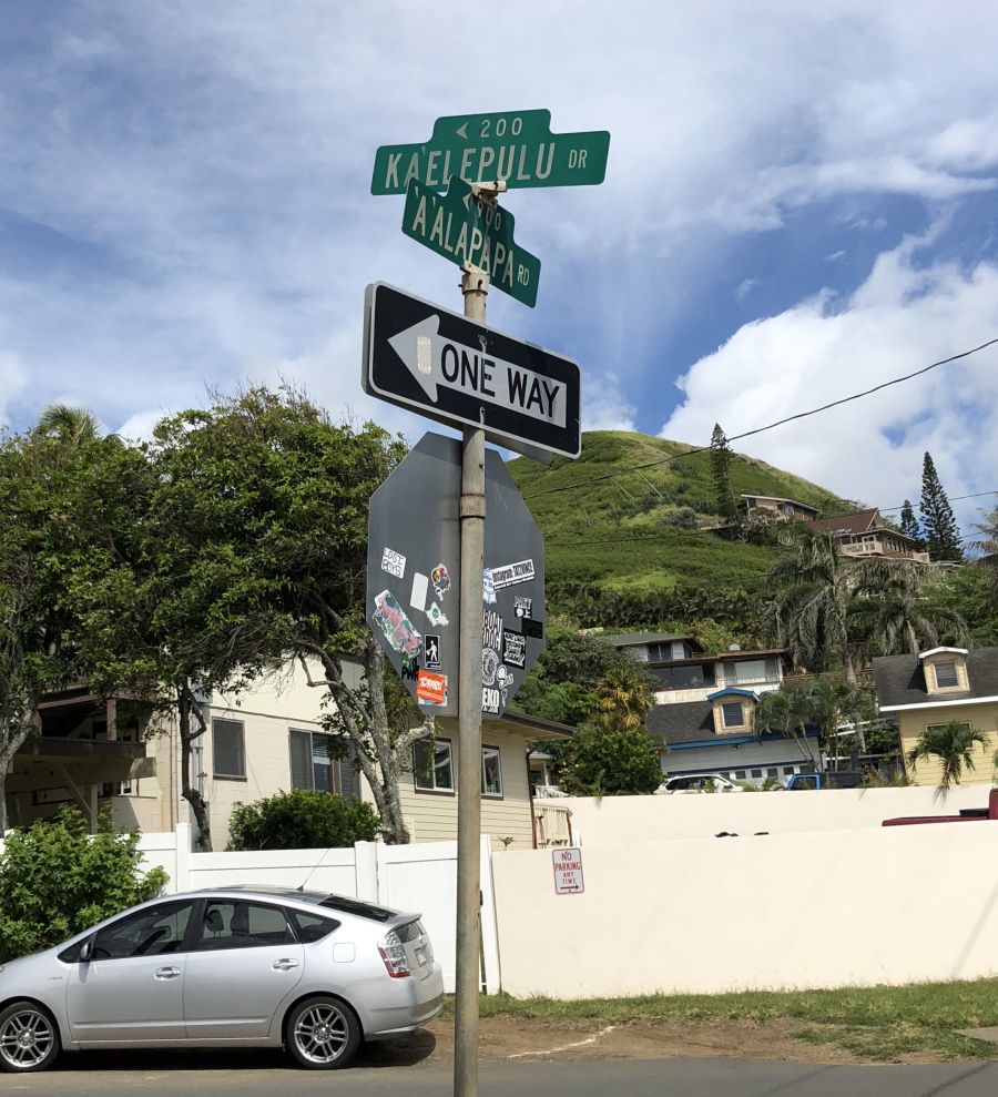 Parking for Lanikai Pillbox Hike is on Ka'elepulu street