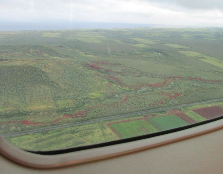 Molokai as seen from the pane window