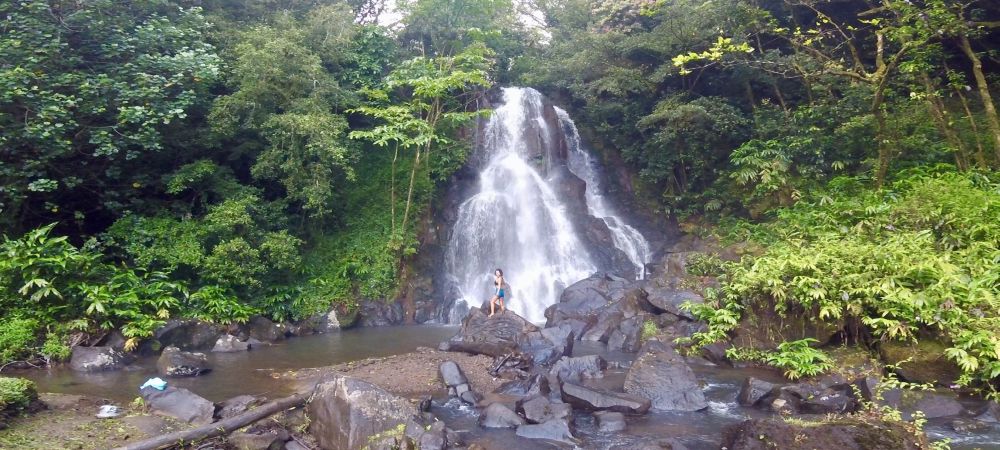 Lulumahu Waterfall at the end of Lulumahu Trail on Oahu, Hawaii