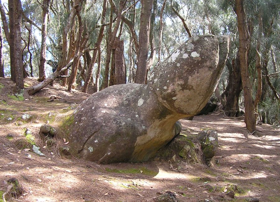 The Phallic Rock at the Pala'au State Park. Molokai. Hawaii