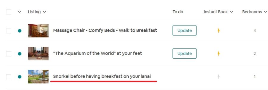 Export Airbnb calendar Step 1: Select your correct listing.