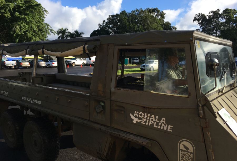Pinzgauer (Austrian military car), that Hawaii Forest & Trail uses to drive on-and off-road
