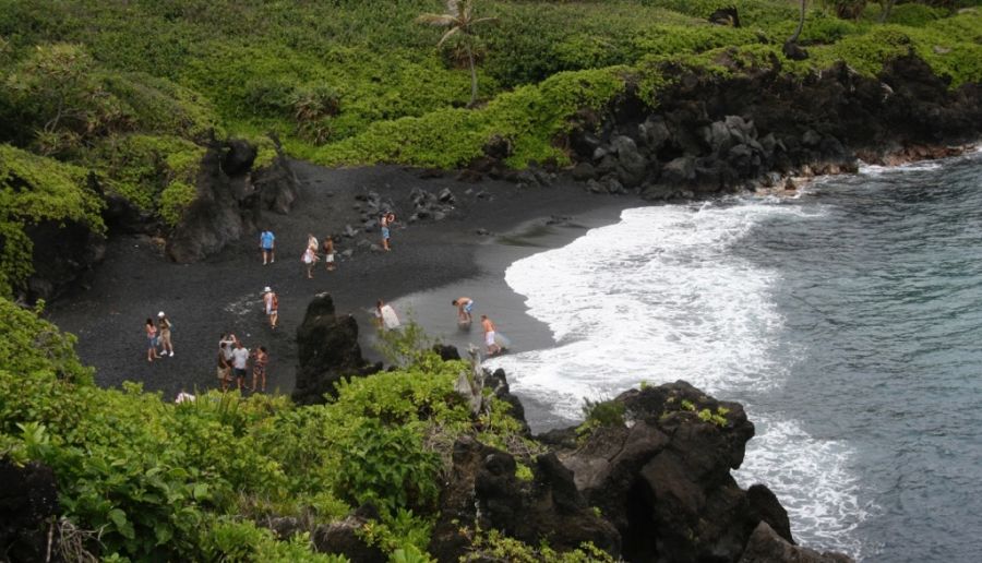 Road to Hana Itinerary: Waianapanapa Black Sand Beach