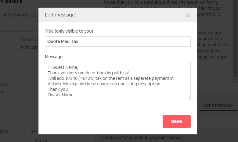 Collect Hawaii tax on Airbnb: quote Hawaii tax to every Airbnb guest