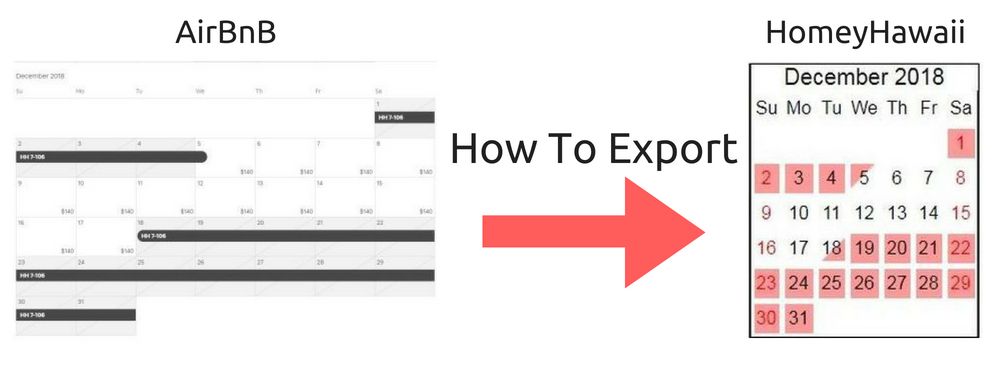 Export Airbnb calendar into your HomeyHawaii listing