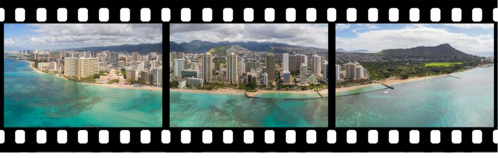 Hawaii Five-0 facts: collage with Oahu panorama inserted into the film frame