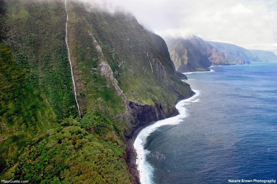 December in Maui: Maui shoreline as viewed from a helicopter