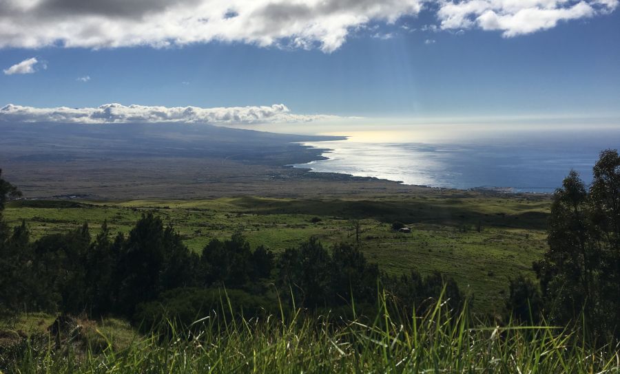 On the way to Merriman's Waimea Restaurant, view on Kohala Coast