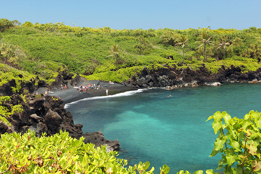 Black Sand Beach At Waianapanapa