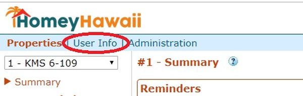 Click User Info tab