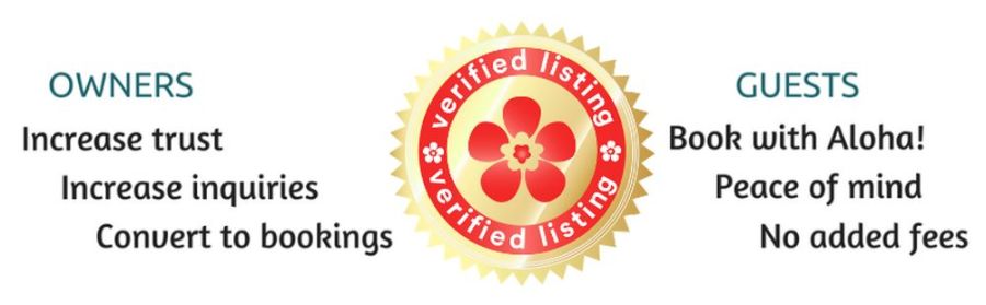 HomeyHawaii Verified Listing Badge is placed on listings that have been extensively checked.