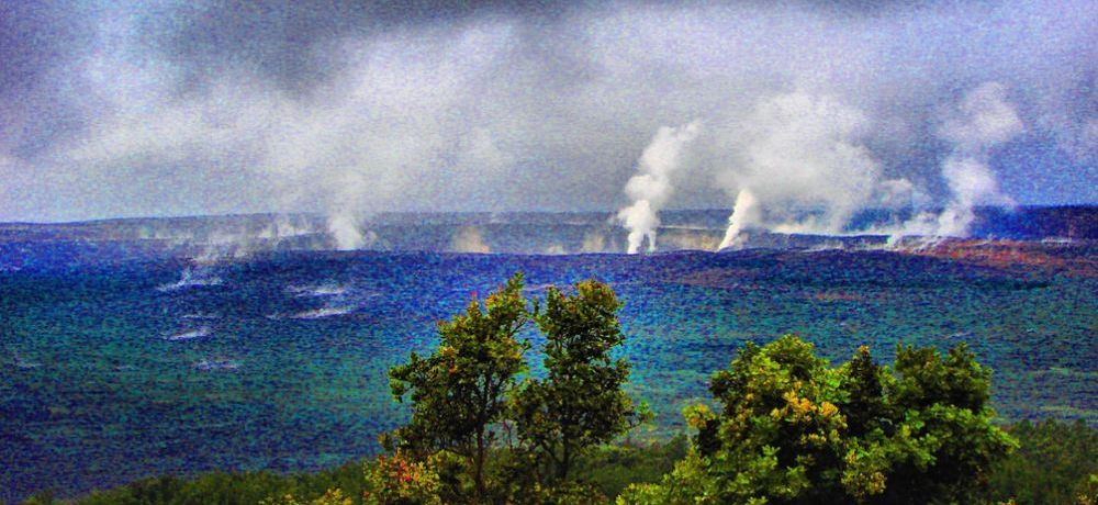 View on Halemaumau crater from Volcano House