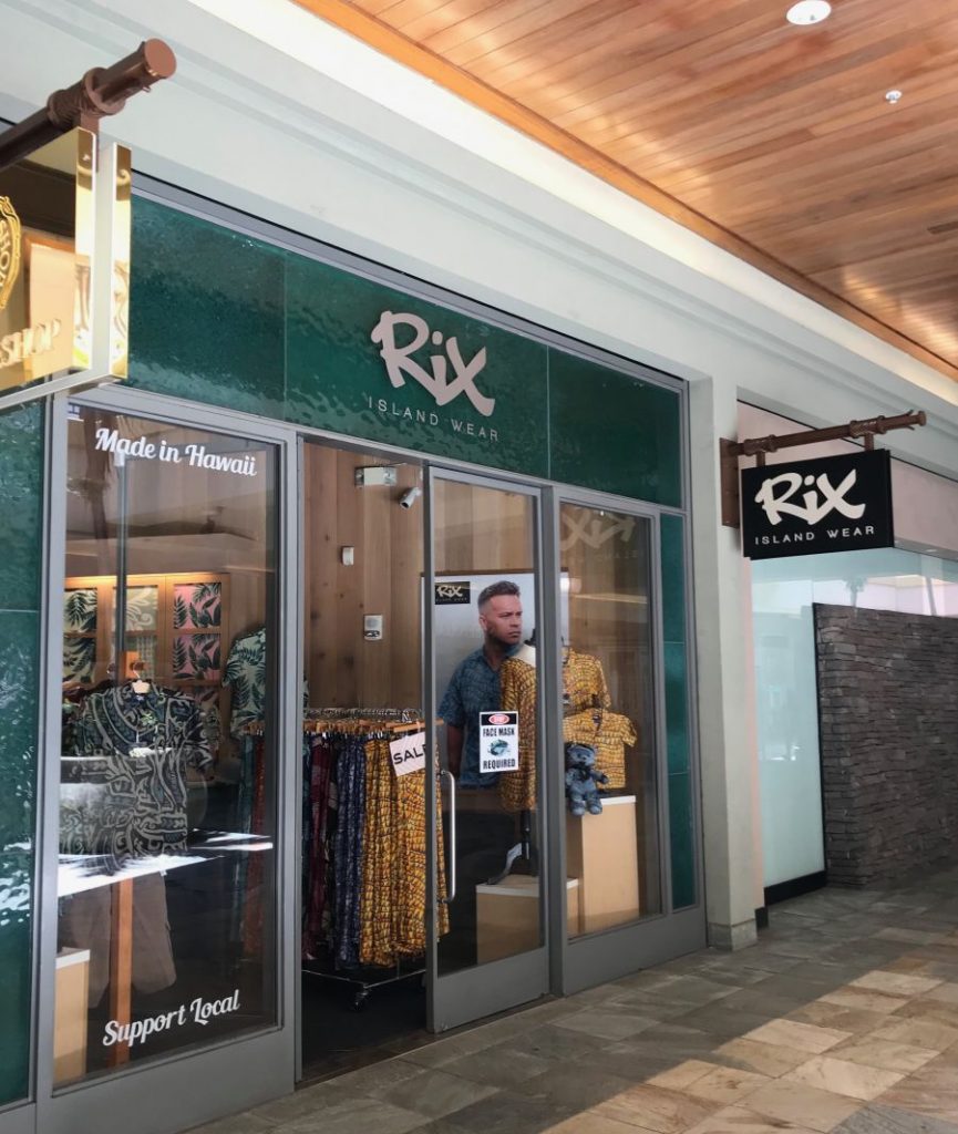 Rix Island Wear advertises itself as “The Bold Look in Hawaiian Wear”.