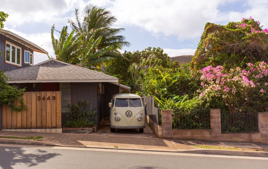 House and car in Hawaii.