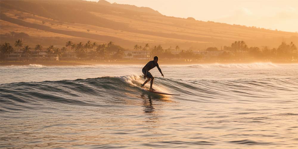 Launiupoko’s long, rolling waves are perfect for first-timers ready for longer rides
