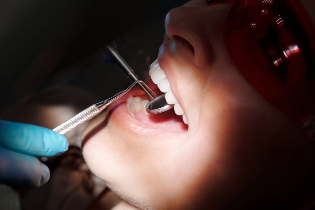 Patient in dental chair