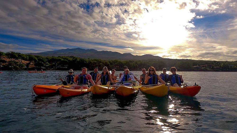Peaceful paddling conditions in the protected waters of Napili Bay