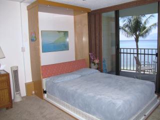 Queen Murphy bed comes down at night to fall asleep comfortably while you listen to the sound of the waves.