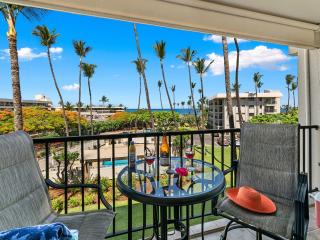 Enjoy meals on lanai, which has pull-down shade.