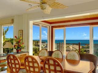Dining area with ocean views; spot whales while you eat!