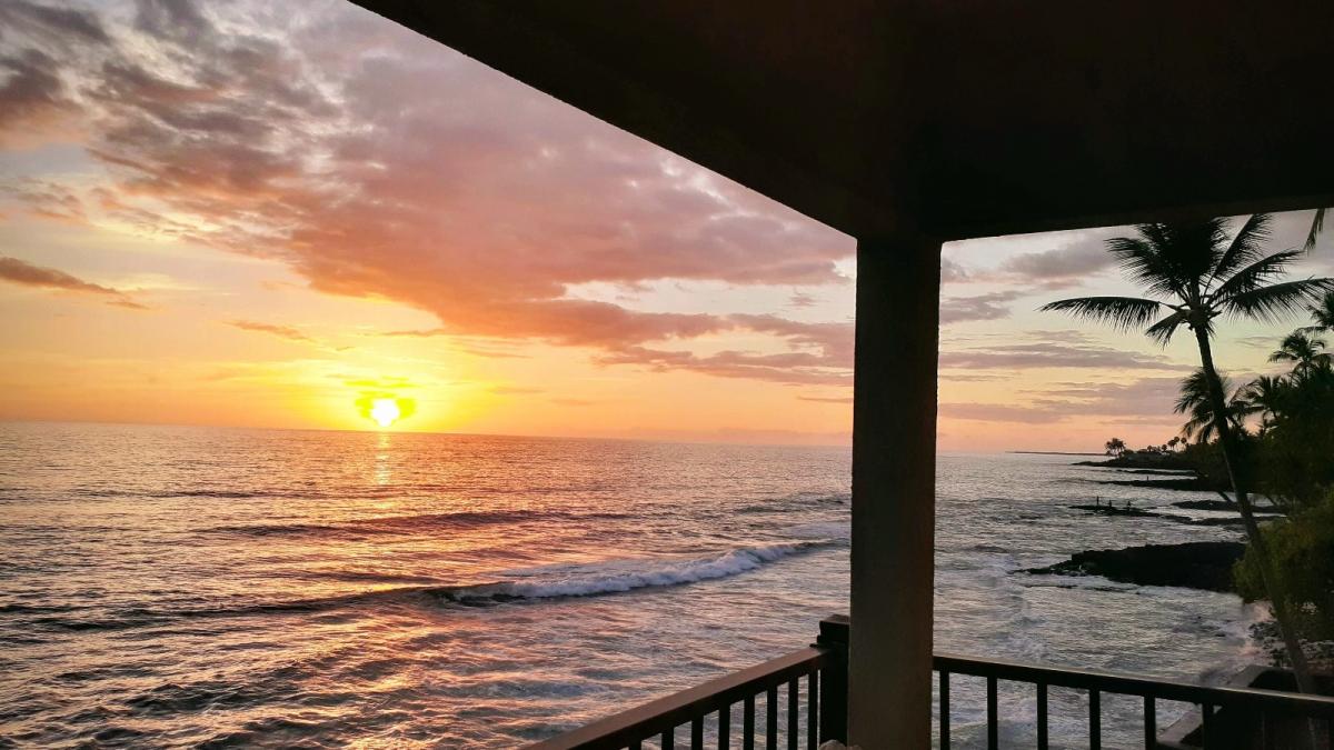 A beautiful sunset awaits you from your private lanai.