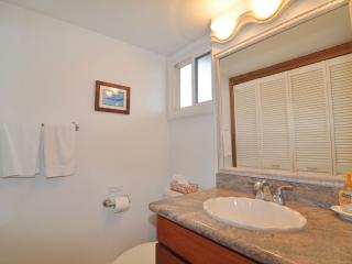 Half bath on the  first floor also has a full size washer and dryer.