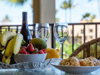 Idea of breakfast on the lanai? Mimosas, fresh fruit and pastries?